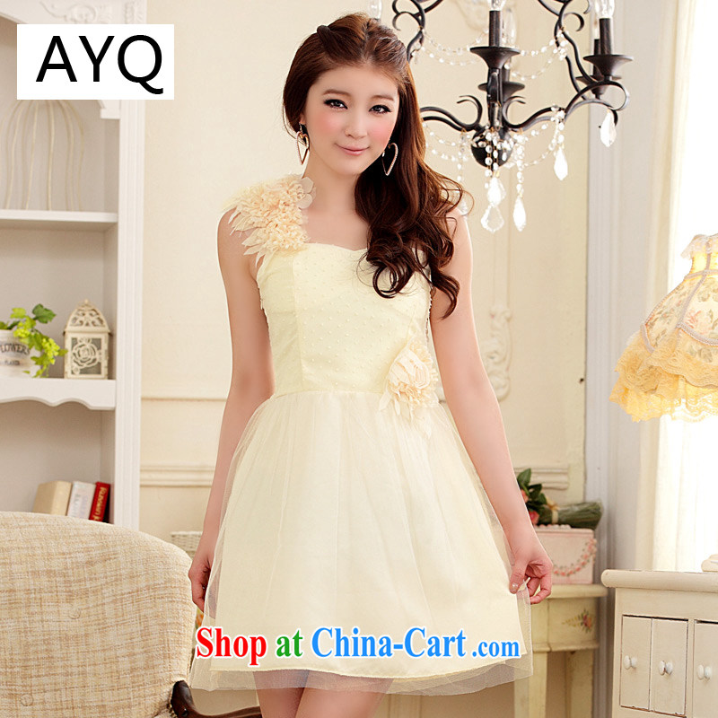 AIDS has been Qi sweet lovely Web yarn Princess dress single shoulder dress uniform toasting sister bridesmaid service 9205 A - 1 champagne color code