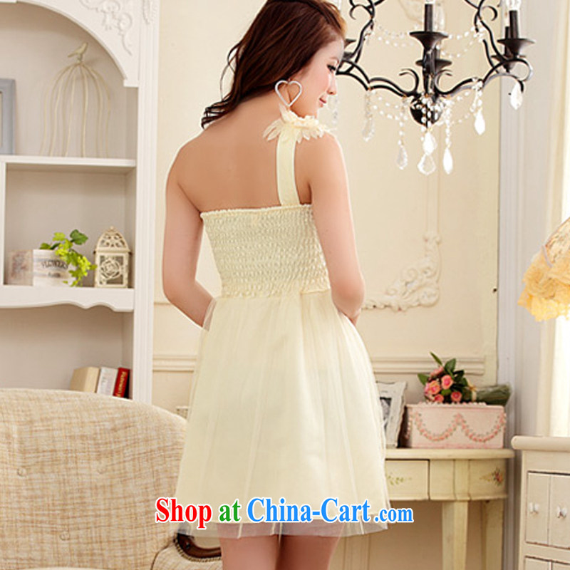AIDS has been Qi sweet lovely Web yarn Princess dress single shoulder dress uniform toasting sister bridesmaid service 9205 A - 1 champagne color codes, AIDS has Qi (Aiyaqi), online shopping