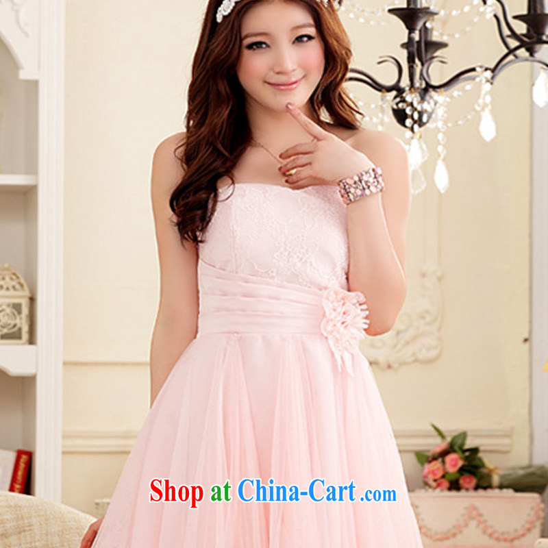 AIDS has been Qi short erase chest small dress sweet Web yarn Princess skirt dresses the betrothal small dress (the invisible) 9103 A - 1 pink XXL, AIDS has Qi (Aiyaqi), online shopping