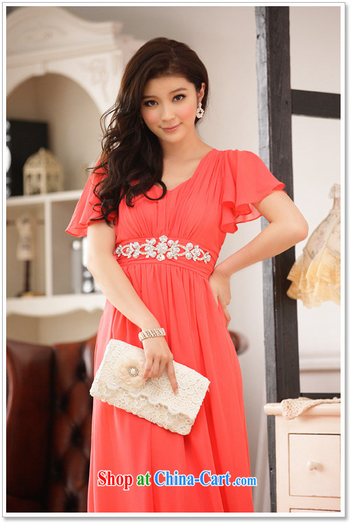 AIDS has been Qi larger diamond-cultivating waist cuff flouncing elegant long skirt snow woven dress dresses 9200 A - 3 orange XXL pictures, price, brand platters! Elections are good character, the national distribution, so why buy now enjoy more preferential! Health