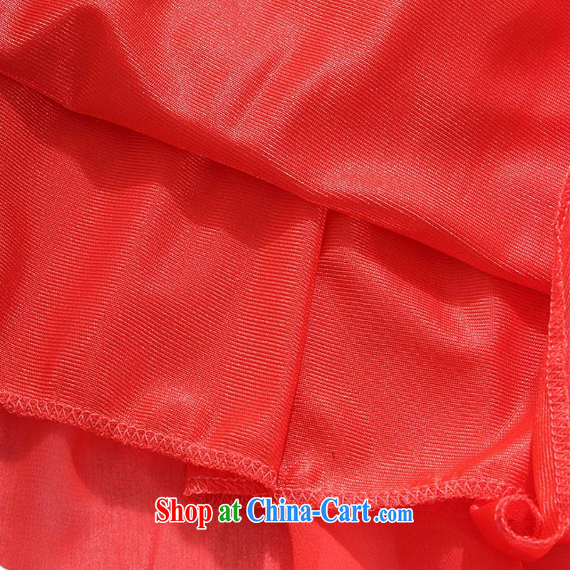 AIDS has been Qi larger diamond-cultivating waist cuff flouncing elegant long skirt snow woven dress dresses 9200 A - 3 orange XXL, AIDS has Qi (Aiyaqi), online shopping