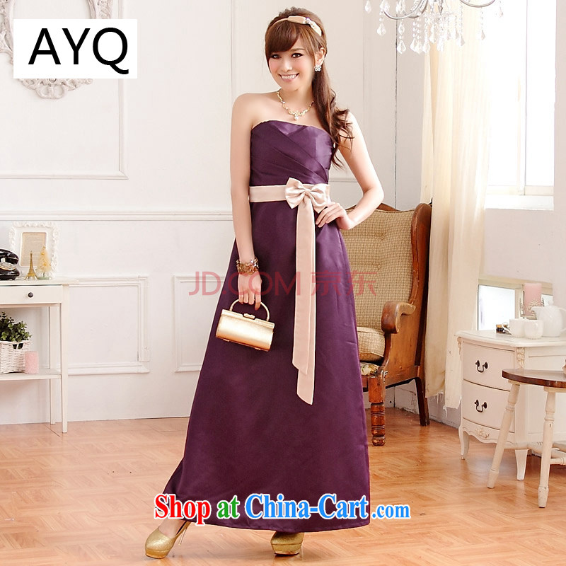 AIDS has been Qi pressure hem spell color bow-tie banquet betrothal long evening dress Mary Magdalene chest dresses bridesmaid dress 9502 A - 1 purple are code