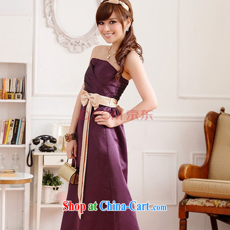 AIDS has been Qi pressure hem spell-color bow-tie banquet the betrothal long evening dress wiped his chest dresses bridesmaid dress 9502 A - 1 purple, code, AIDS has Qi (Aiyaqi), online shopping