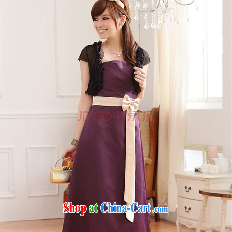 AIDS has been Qi pressure hem spell-color bow-tie banquet the betrothal long evening dress wiped his chest dresses bridesmaid dress 9502 A - 1 purple, code, AIDS has Qi (Aiyaqi), online shopping