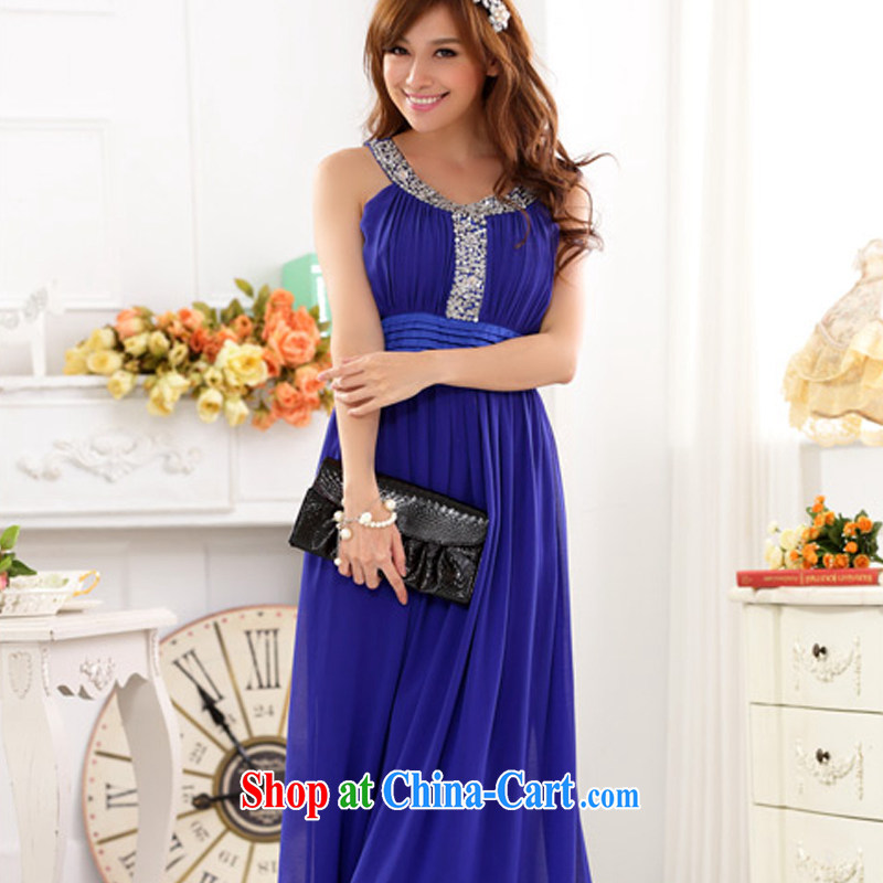 AIDS has been Qi in Europe and America, elegant and bright snow-woven long evening dress wedding toast serving long skirt moderator evening clothes A 9625 - 1 blue XXXL, AIDS has Qi (Aiyaqi), shopping on the Internet