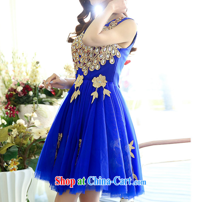 With her dress, dresses 2015 spring new V-neck Style Standard Peacock figure marriages served toast short bridesmaid wedding evening dresses show red M, involving her, Jacob (JIEJIYA), online shopping