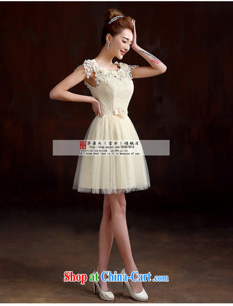 Love so Pang marriages served toast short spring 2015 New Red lace shoulders bridesmaid service banquet dress, champagne color XXXL need do not support replacement pictures, price, brand platters! Elections are good character, the national distribution, so why buy now enjoy more preferential! Health