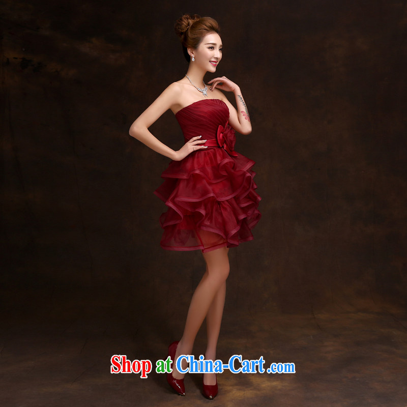 Love so Peng 2015 new bridesmaid dresses, short marriage fall and winter the betrothal moderator evening dress bridal red bows dress wine red customers to size the Do Not Support return to love so Peng, shopping on the Internet