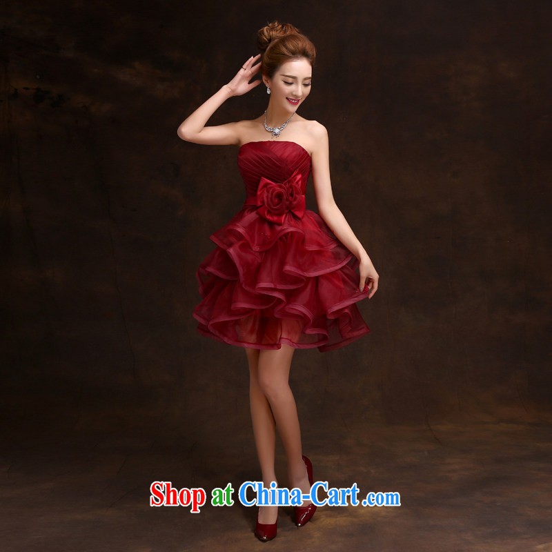 Love so Peng 2015 new bridesmaid dresses, short marriage fall and winter the betrothal moderator evening dress bridal red bows dress wine red customers to size the Do Not Support return to love so Peng, shopping on the Internet