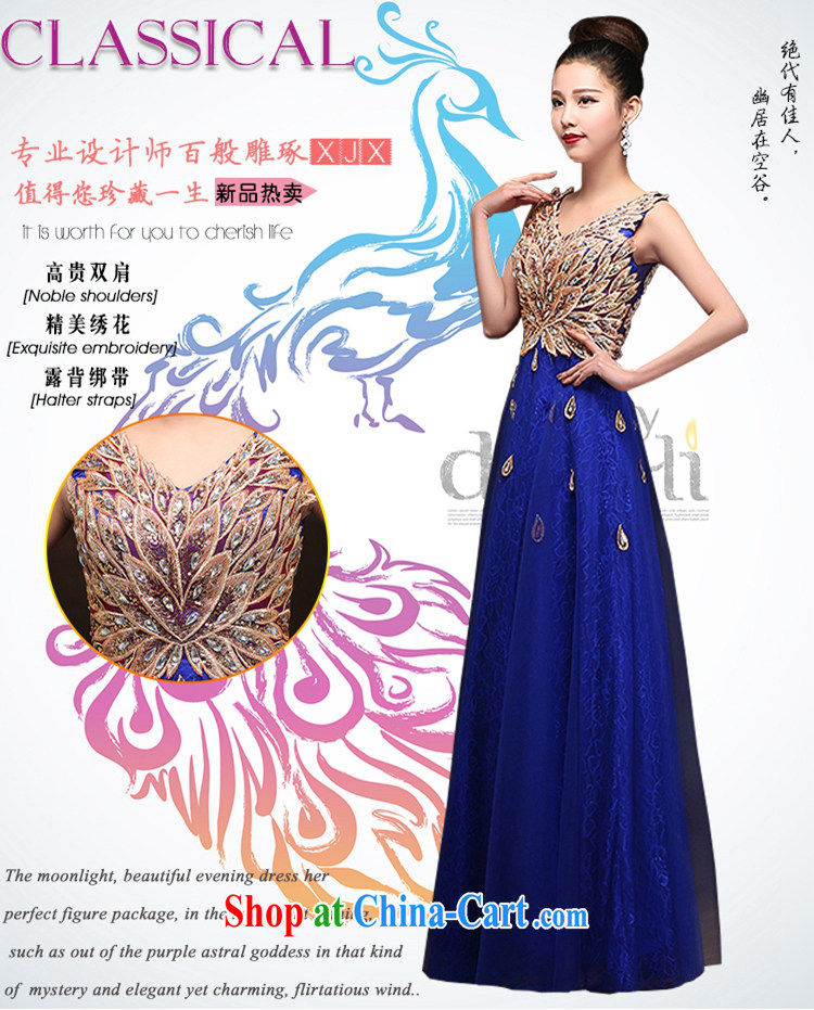 Hi Ka-hi 2015 new bows dress Korean double-shoulder dress V for the Annual Dinner Show dress skirt DJ 16 royal blue XXL pictures, price, brand platters! Elections are good character, the national distribution, so why buy now enjoy more preferential! Health