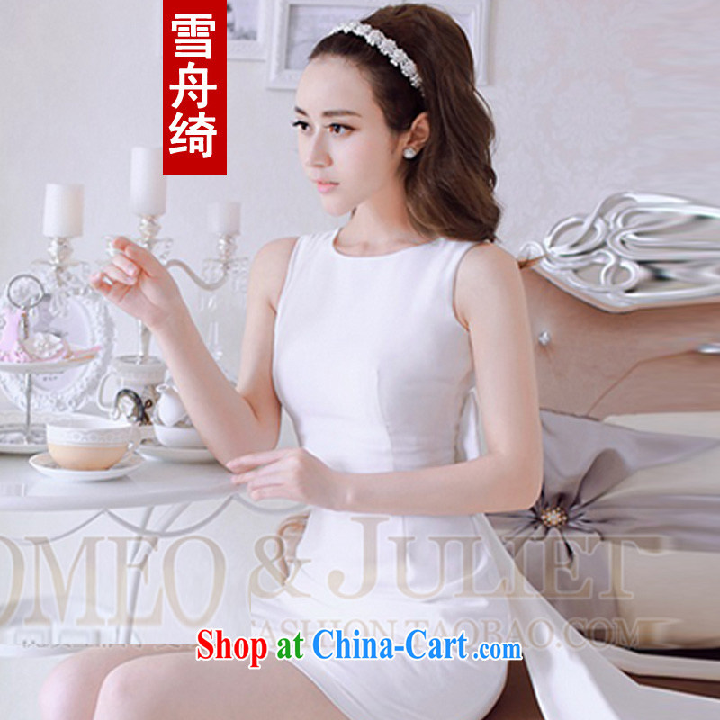 Snow Storm, 2015 new 100 high ground sense of beauty bow-tie dress dresses sleeveless short skirts A 887 white are code, snow-boat (XUEZHOUQI), online shopping
