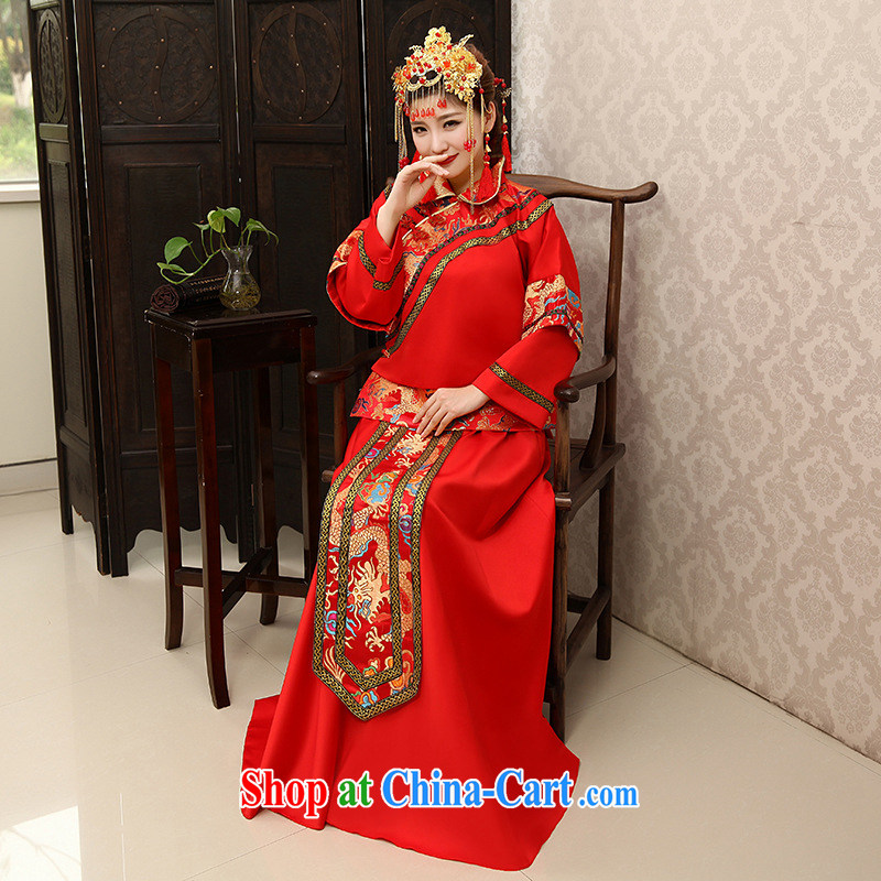 Moon 珪 guijin clothing female Sau Wo service retro improved Chinese wedding wedding dress bridal bride toast clothing clothing red XXL code from Suzhou shipping, 珪 Keun (guijin), online shopping