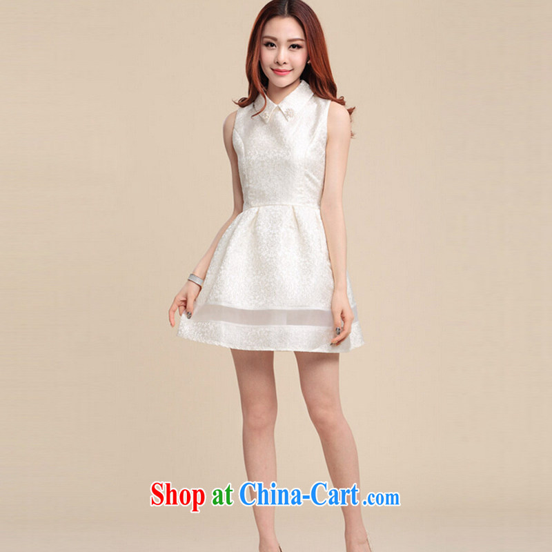According to Chi-sun 2015 spring new Korean Beauty sleeveless bridesmaid dress dresses shaggy skirt white, according to Chi-sun, shopping on the Internet