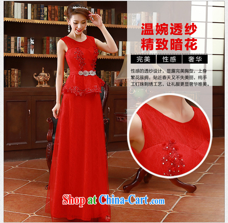 Korean style double-shoulder bridal bridesmaid mission red long marriage bows dress red XL code pictures, price, brand platters! Elections are good character, the national distribution, so why buy now enjoy more preferential! Health