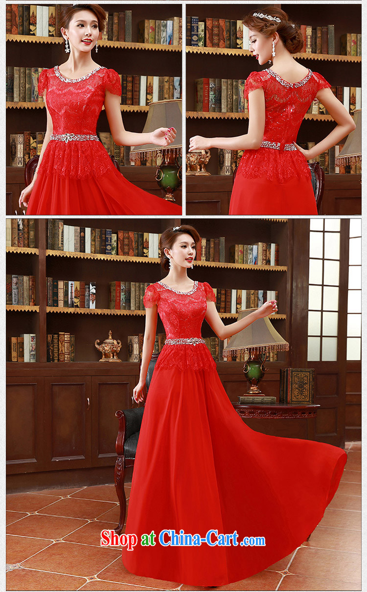 Korean fashion shoulders water drilling bridal bridesmaid mission red long marriage toast dress pink XL code pictures, price, brand platters! Elections are good character, the national distribution, so why buy now enjoy more preferential! Health