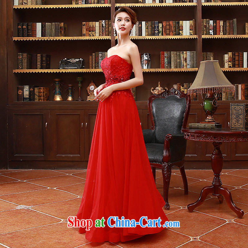 2015 Korean fashion erase chest bridal bridesmaid's red long toast wedding dress red XL code, Hyatt, married, and shopping on the Internet