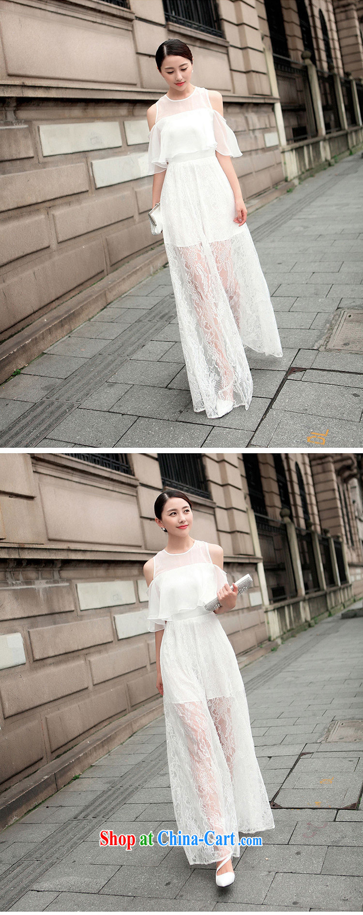 Gil PARK, summer 2015 new aura, cultivating snow woven bare shoulders flouncing cuff lace long skirt dresses evening dress women 9943 #white L pictures, price, brand platters! Elections are good character, the national distribution, so why buy now enjoy more preferential! Health