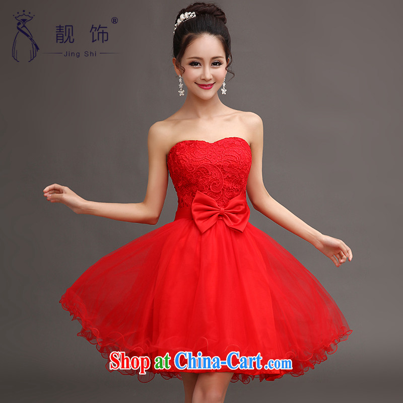 Beautiful ornaments 2015 new short red dress bride tied with a small dress uniform toasting Red. Does Not Support returns, beautiful ornaments JinGSHi), and on-line shopping