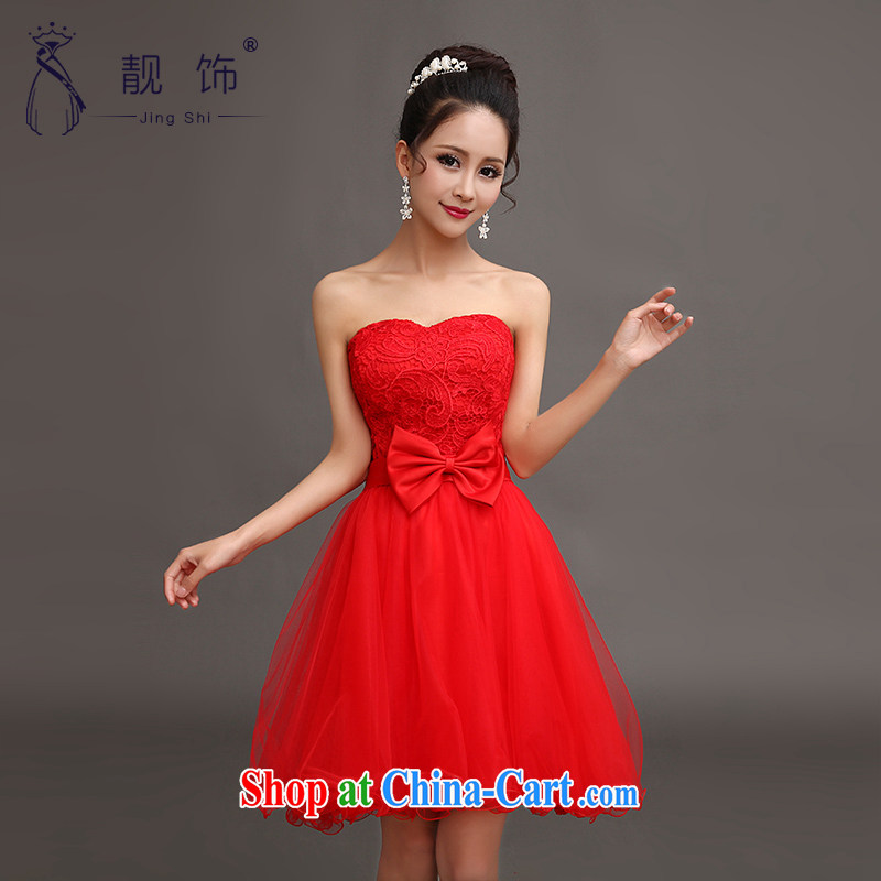 Beautiful ornaments 2015 new short red dress bride tied with a small dress uniform toasting Red. Does Not Support returns, beautiful ornaments JinGSHi), and on-line shopping