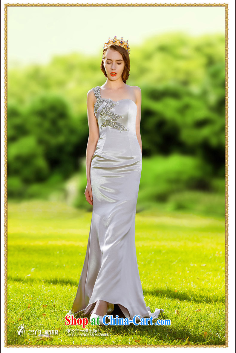 The bride's 2015 New Silver elegant dress small tail dress single shoulder dress elegant 695 S pictures, price, brand platters! Elections are good character, the national distribution, so why buy now enjoy more preferential! Health
