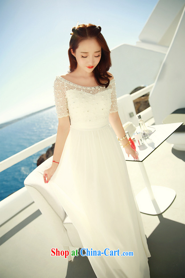 The American floral displays 2015 spring and summer new bridesmaid dress bridal toast dress beauty dress holiday dress graphics thin banquet dress white M pictures, price, brand platters! Elections are good character, the national distribution, so why buy now enjoy more preferential! Health