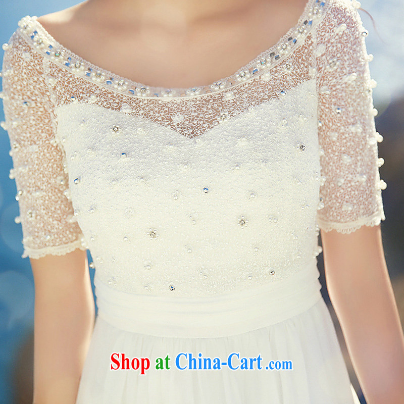 The United States and exotic flowers 2015 spring and summer new bridesmaid dress bridal toast beauty dress dress holiday dress graphics thin banquet dress white M, the American Floral displays, shopping on the Internet