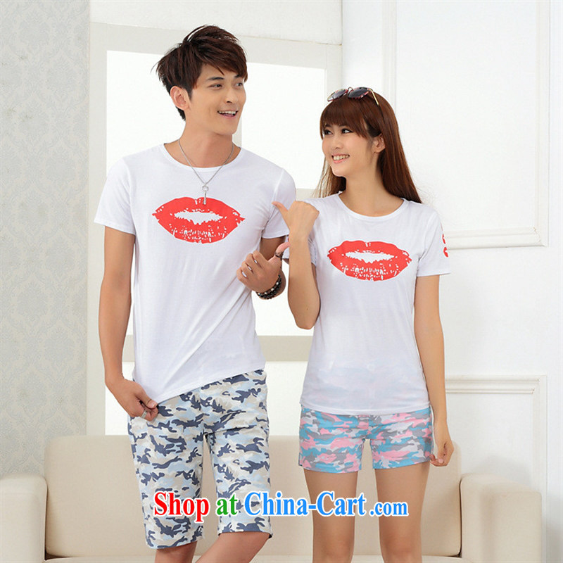 For health concerns dress _ 545 _ _Korean Version personalized Korean couples red lips and men and women pure cotton T shirts with short sleeves shirt T black XXXL _men and women_