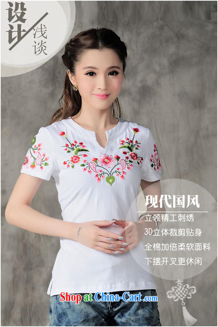 Health Concerns dress * C 6890 National wind women new embroidery, for V-neck Leisure Sports cotton short-sleeved shirt T black 3 XL pictures, price, brand platters! Elections are good character, the national distribution, so why buy now enjoy more preferential! Health