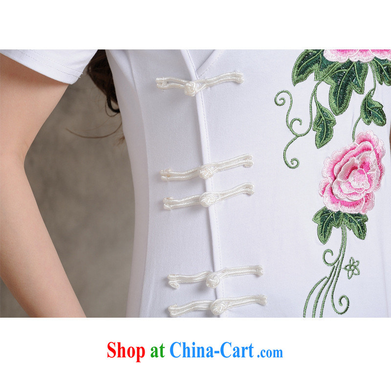 Health Concerns dress * S 096 Ethnic Wind female spring and summer new, three-dimensional embroidered retro-tie cultivating short-sleeved T pension green 4 XL, health concerns (Rvie .), and, on-line shopping