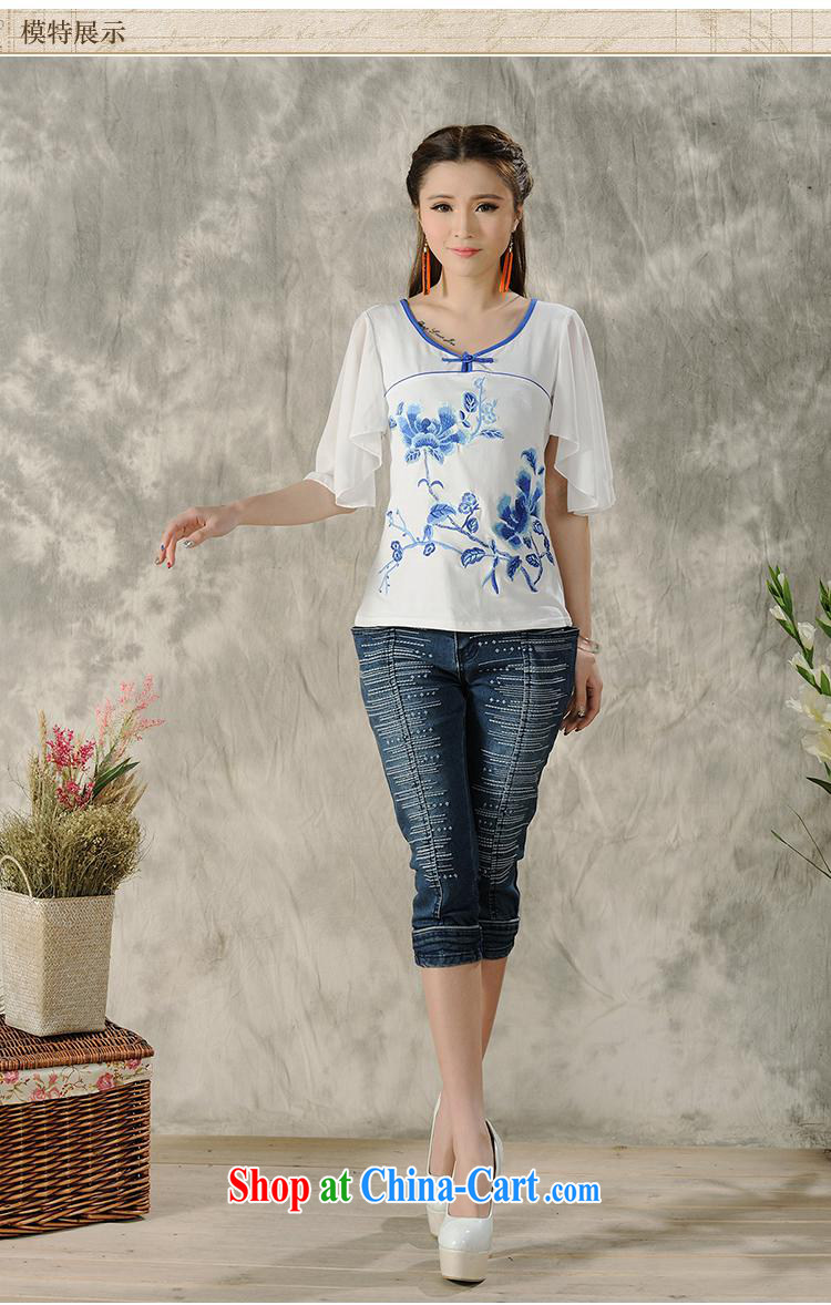 Health Concerns dress * H 9496 National wind women's clothing spring and summer new embroidered stitching snow woven short-sleeved cultivating T pension white 4XL pictures, price, brand platters! Elections are good character, the national distribution, so why buy now enjoy more preferential! Health
