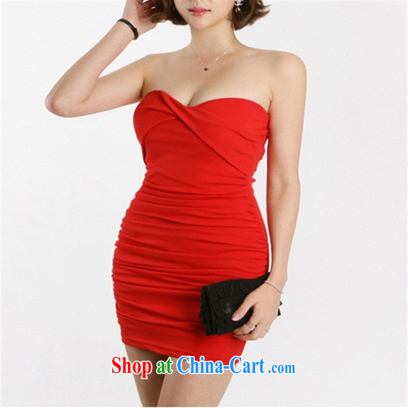 Health Concerns dress * 2015 spring and summer new Korean Beauty graphics thin, felt that the small dress wiped his chest wrapped solid chest dresses red L, health concerns (Rvie .), and, on-line shopping