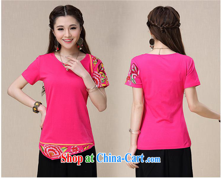 Close deals with clothing * BL 8960 National wind spring and summer new embroidered stitching does not rule the beauty is a short-sleeved shirt T red 3XL pictures, price, brand platters! Elections are good character, the national distribution, so why buy now enjoy more preferential! Health