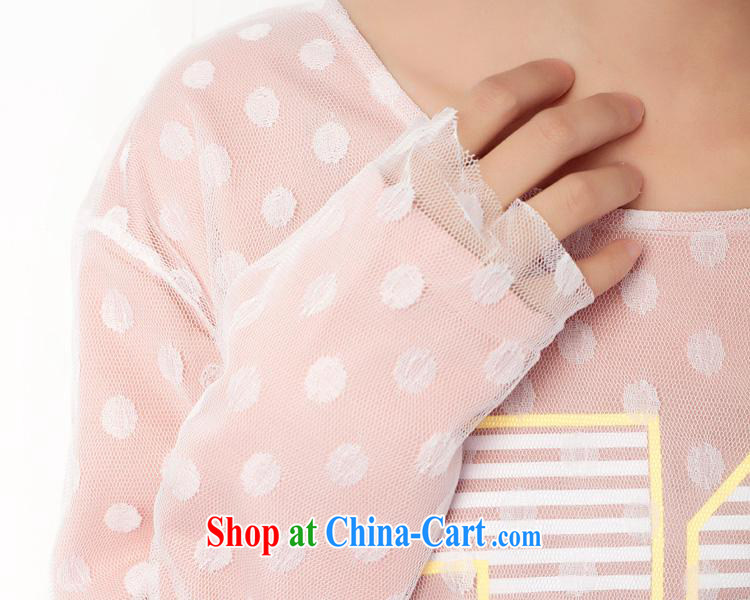 Health Concerns dress * 5255 #2015 spring new female round-collar Web yarn leave of two parts, long, solid lace shirt T shirts female pink are code pictures, price, brand platters! Elections are good character, the national distribution, so why buy now enjoy more preferential! Health