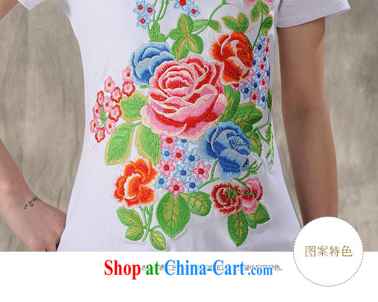 Health Concerns dress * H 9490 National wind women's clothing 2015 spring and summer New Beauty embroidered cotton short-sleeved shirt T white 2XL pictures, price, brand platters! Elections are good character, the national distribution, so why buy now enjoy more preferential! Health