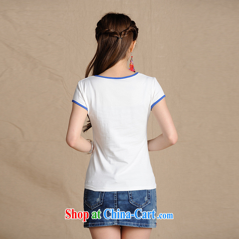 For health concerns dress * MX 9195 National wind women's clothing spring and summer new cultivating 100 ground round-collar embroidered cotton shirt T white 2XL, health concerns (Rvie .), and, on-line shopping