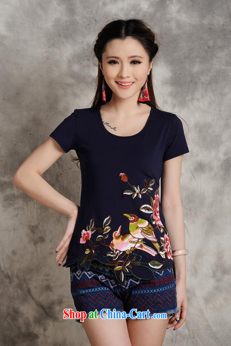 Close deals with clothing * S 108 Ethnic Wind female spring and summer new Embroidery is NOT rule is cultivating short-sleeved cotton shirt T white 4XL pictures, price, brand platters! Elections are good character, the national distribution, so why buy now enjoy more preferential! Health