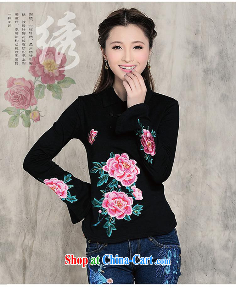 Health Concerns dress * L 5860 National wind women's clothing spring new small lapel horn cuff embroidered cotton T shirts of red XXL pictures, price, brand platters! Elections are good character, the national distribution, so why buy now enjoy more preferential! Health