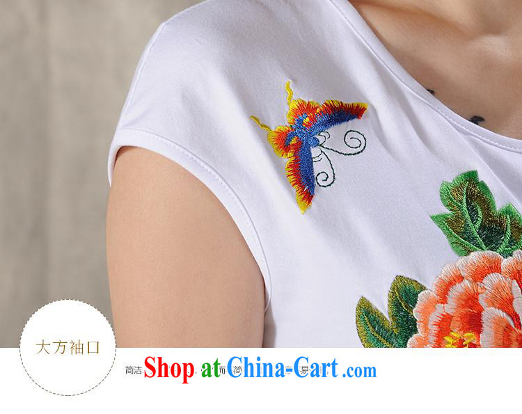 Health Concerns dress * H 9495 National wind women's clothing 2015 spring and summer new Pure Cotton embroidered cultivating short-sleeved shirt T white 2XL pictures, price, brand platters! Elections are good character, the national distribution, so why buy now enjoy more preferential! Health