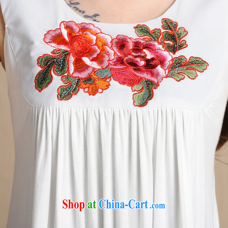 Health Concerns dress * MX 9197 National wind women's clothing spring and summer new Peony embroidery take the field vest a sleeveless shirt T white XXL, health concerns (Rvie .), and, on-line shopping