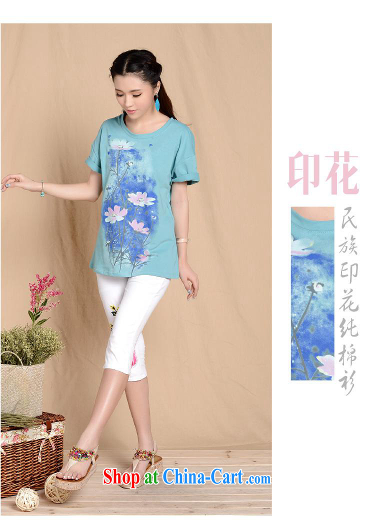 Health Concerns dress * L 5808 National wind women's clothing spring and summer new painting stamp loose larger cotton T pension picture color XXL pictures, price, brand platters! Elections are good character, the national distribution, so why buy now enjoy more preferential! Health