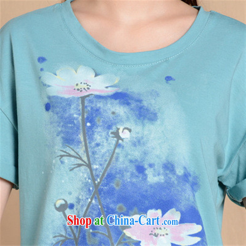 Health Concerns dress * L 5808 National wind women's clothing spring and summer new painting stamp loose the code cotton T pension picture color XXL, health concerns (Rvie .), and, on-line shopping