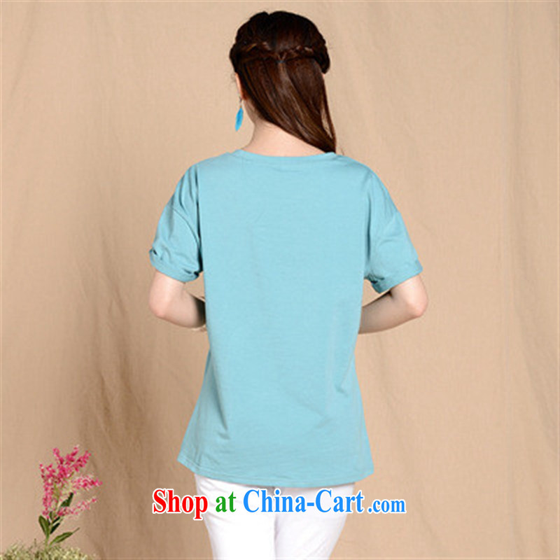 Health Concerns dress * L 5808 National wind women's clothing spring and summer new painting stamp loose the code cotton T pension picture color XXL, health concerns (Rvie .), and, on-line shopping