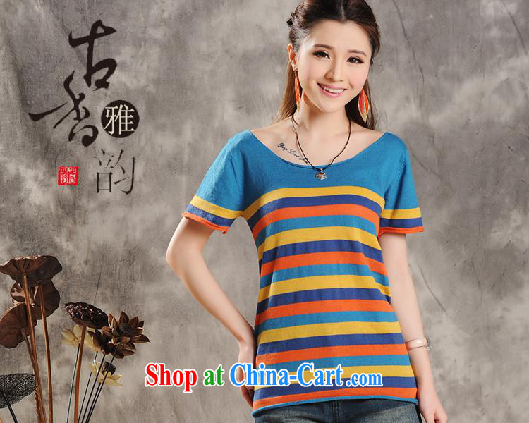 Health Concerns dress * ZA 8639 National wind women's clothing spring and summer streaks, stamp art, knitting loose short-sleeve T Map Color L pictures, price, brand platters! Elections are good character, the national distribution, so why buy now enjoy more preferential! Health