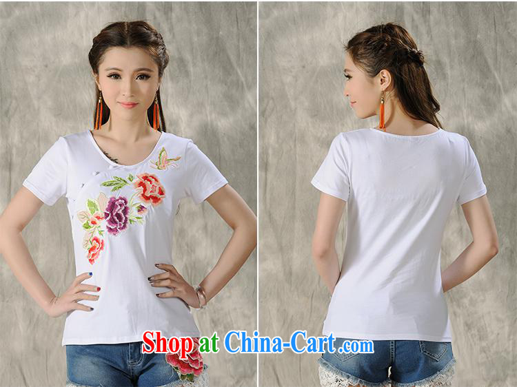Health Concerns dress * H 9062 National wind women's clothing 2015 spring and summer new Pure Cotton embroidered cultivating short-sleeved T shirt blue 4 XL pictures, price, brand platters! Elections are good character, the national distribution, so why buy now enjoy more preferential! Health