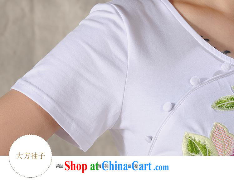 Health Concerns dress * H 9062 National wind women's clothing 2015 spring and summer new Pure Cotton embroidered cultivating short-sleeved T shirt blue 4 XL pictures, price, brand platters! Elections are good character, the national distribution, so why buy now enjoy more preferential! Health