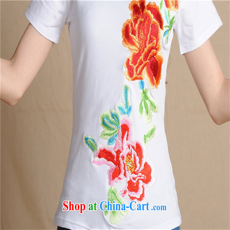 Health Concerns dress * MX 9201 National wind women's clothing spring and summer new round-collar beauty embroidered short sleeve pure cotton T pension white 2XL, health concerns (Rvie .), and, on-line shopping