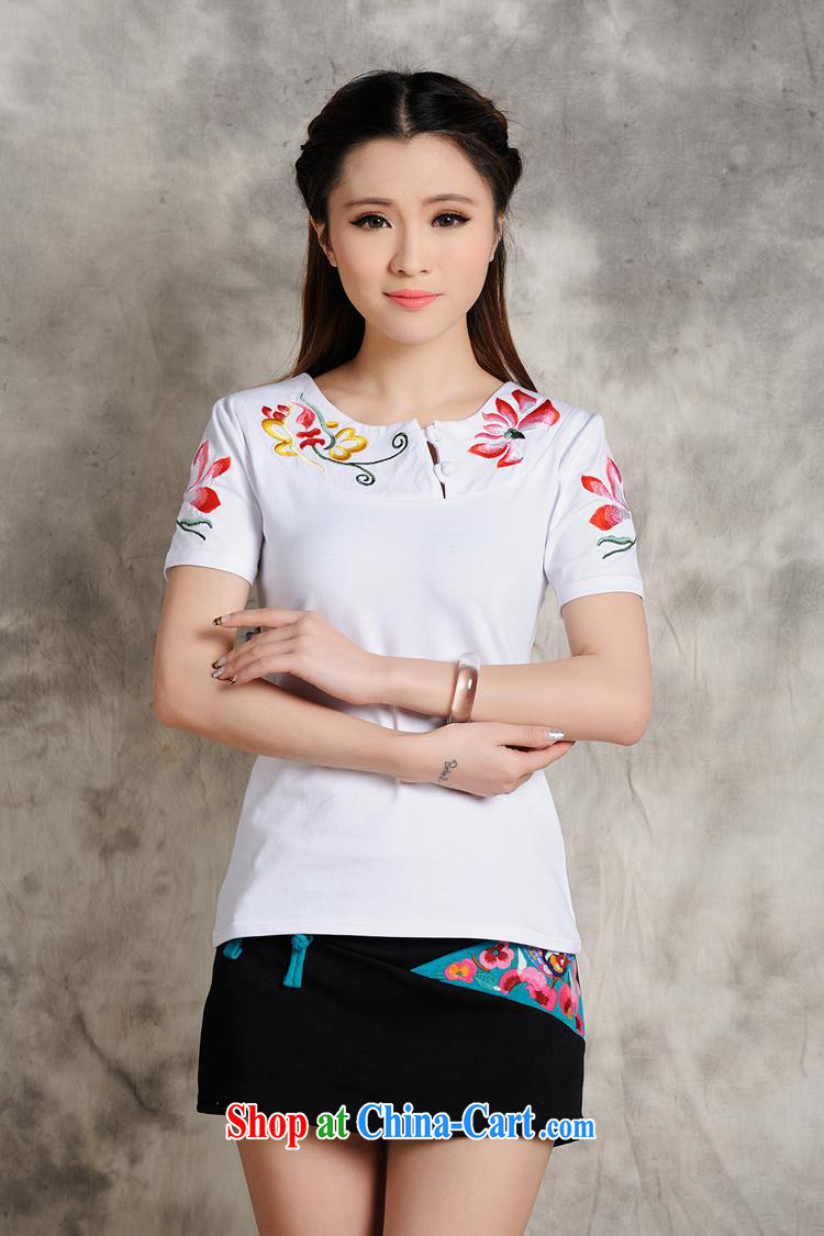 Health Concerns dress * S 100 Ethnic Wind female spring and summer new embroidered round-neck collar is tight cultivating short-sleeved cotton shirt T the red 4 XL pictures, price, brand platters! Elections are good character, the national distribution, so why buy now enjoy more preferential! Health