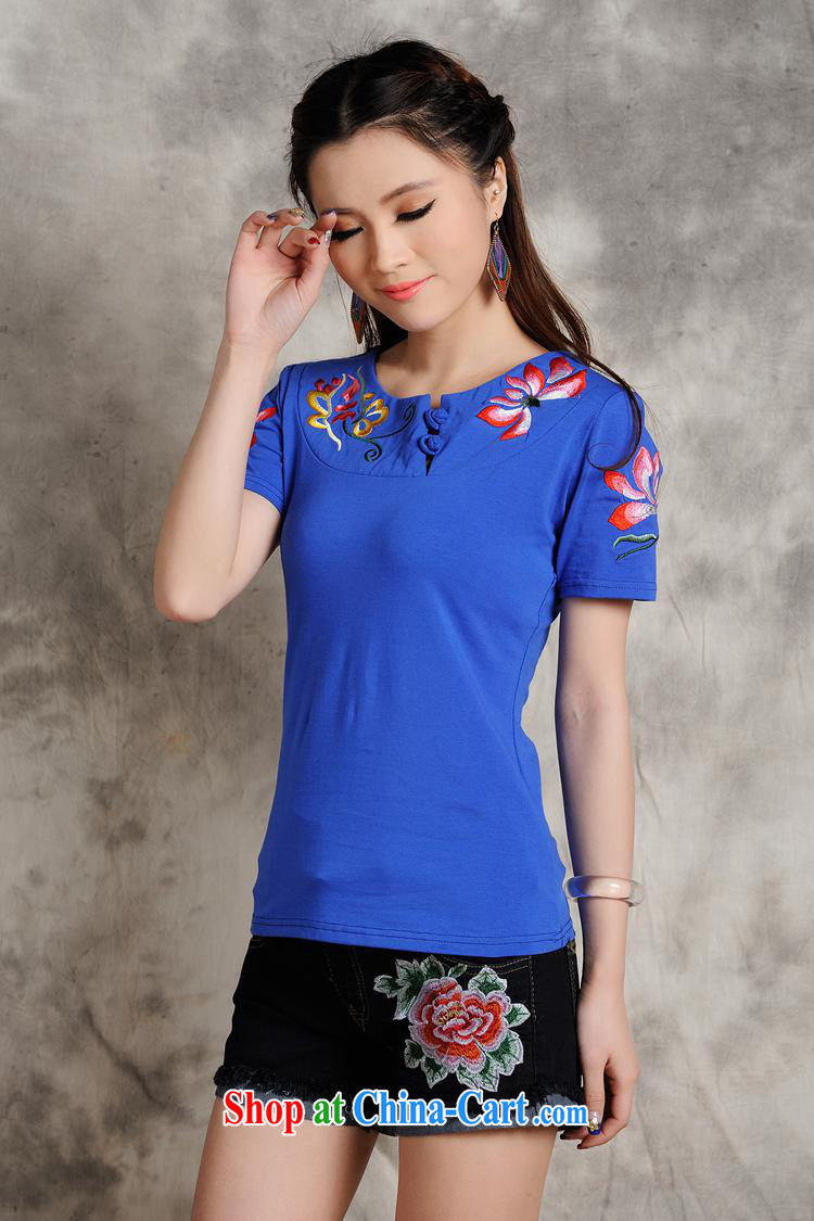 Health Concerns dress * S 100 Ethnic Wind female spring and summer new embroidered round-neck collar is tight cultivating short-sleeved cotton shirt T the red 4 XL pictures, price, brand platters! Elections are good character, the national distribution, so why buy now enjoy more preferential! Health
