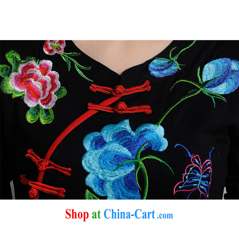 For health concerns dress * S 089 Ethnic Wind female spring and summer new heavy industry, for embroidered 100 ground cultivating short-sleeved T pension white 4XL, health concerns (Rvie .), and, on-line shopping