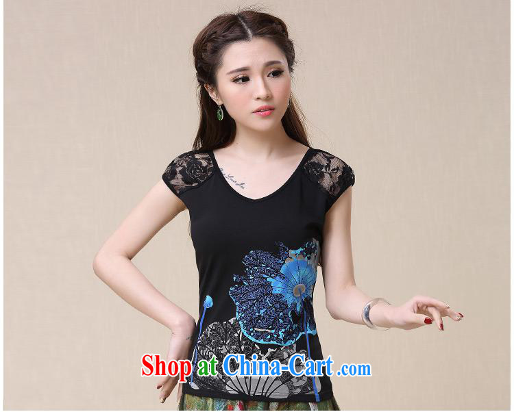 Health Concerns dress * BL 8562 National wind women's clothing spring and summer new V collar stamp lace stitching short-sleeved cotton shirt T white 2XL pictures, price, brand platters! Elections are good character, the national distribution, so why buy now enjoy more preferential! Health